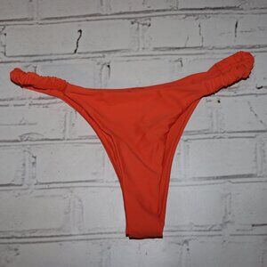 🧡☀️ Orange Bikini Bottoms · Size Medium · Cheeky Cut · 14" Flat Lay · No Tag